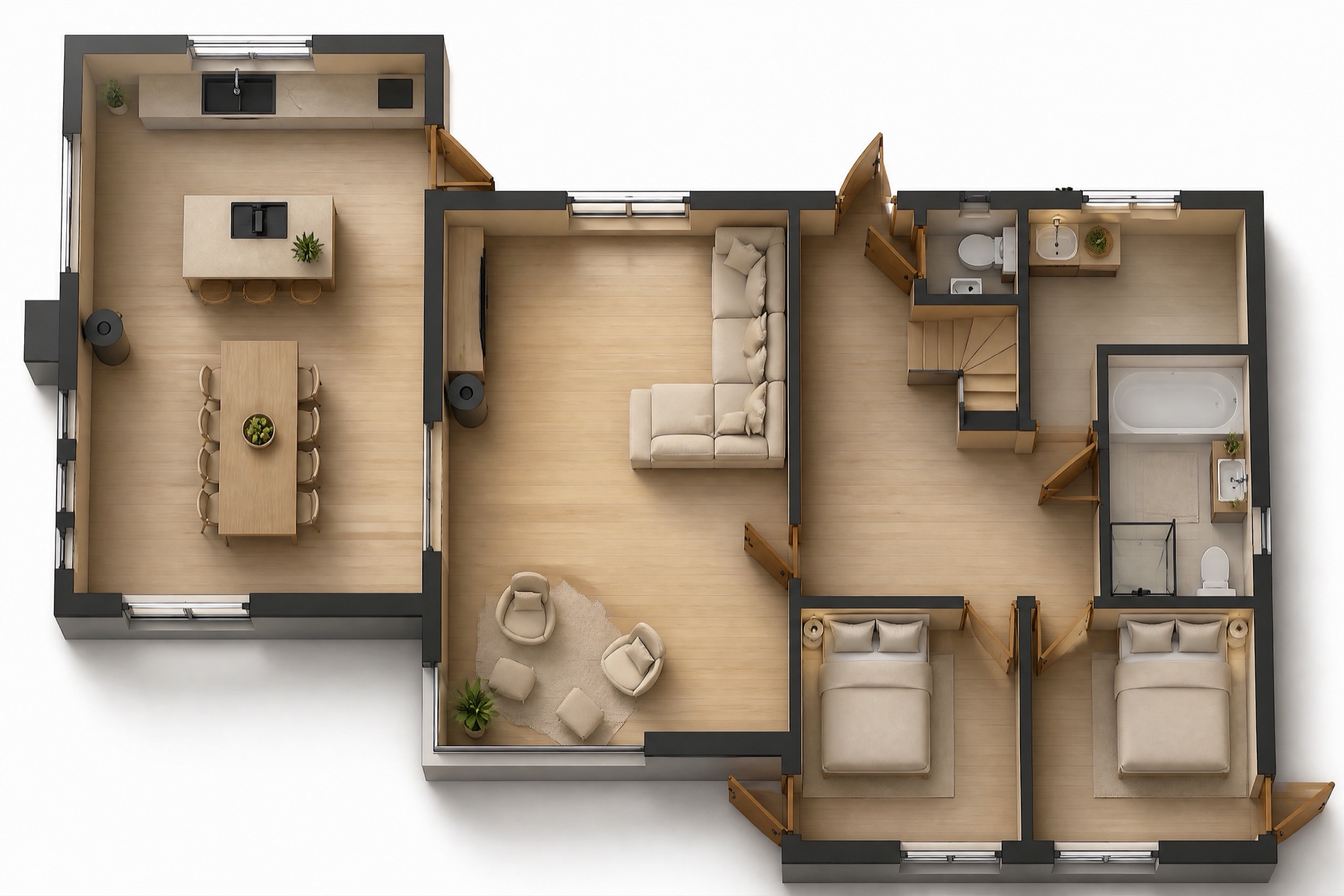 Villa Fell Fjord — plattegrond begane grond